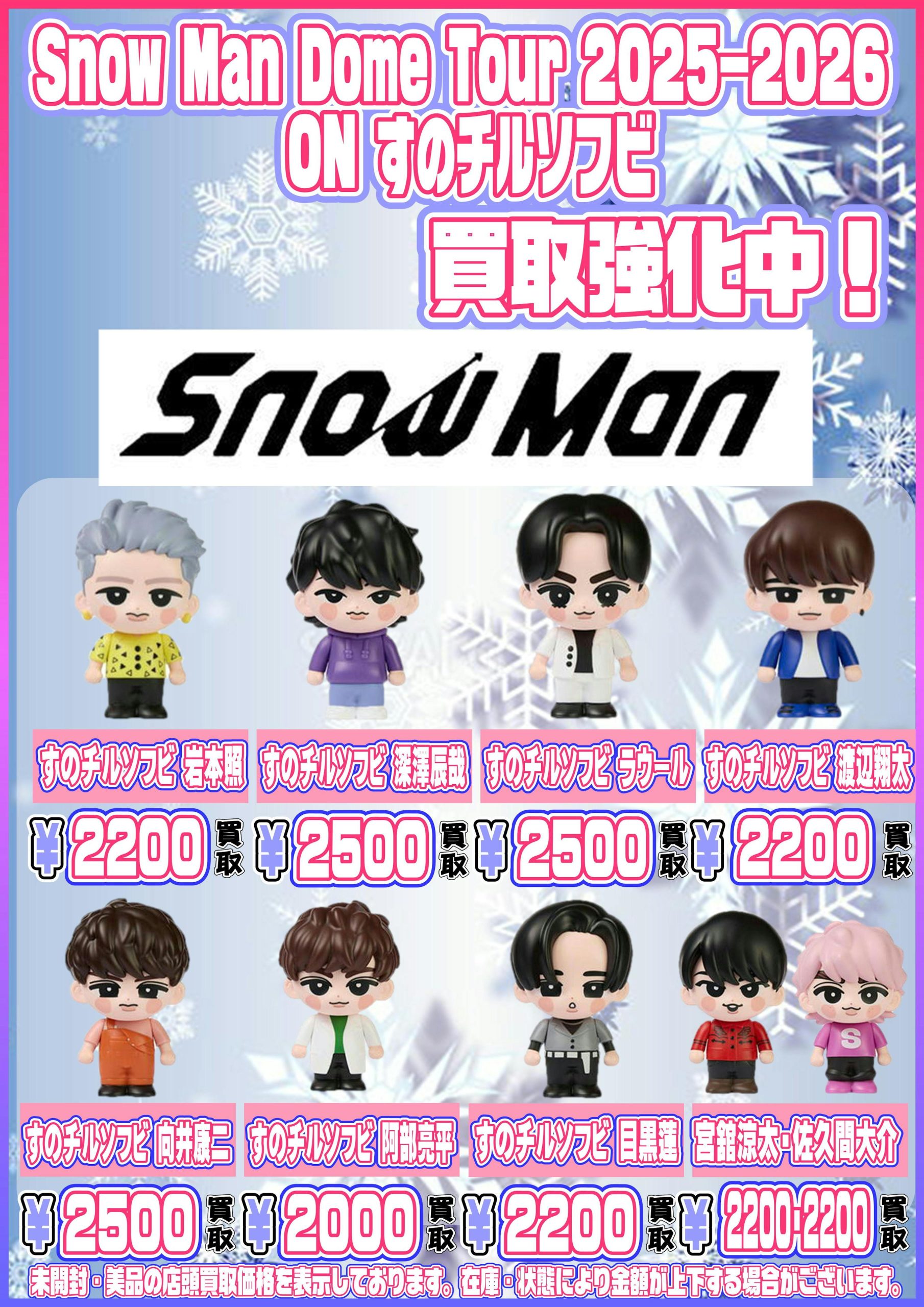 Snow Man Dome Tour 2025-2026 ON すのチルソフビ 強化買取中 